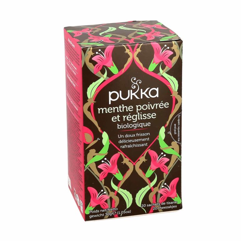 Pukka Infusion Bio Menthe Poivrée et Réglisse boite de 20 sachets La