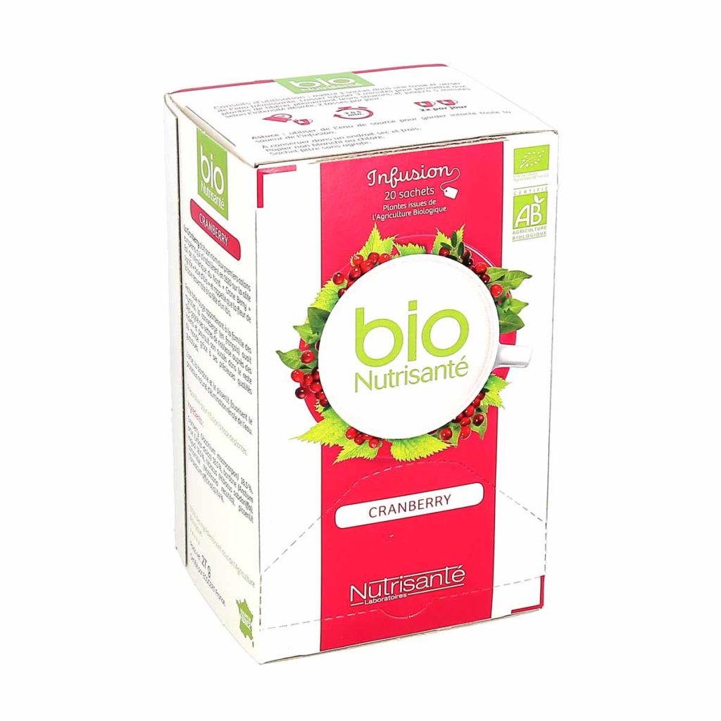 Nutrisanté Infusion Bio Cranberry boite de 20 sachets La Pharmacie