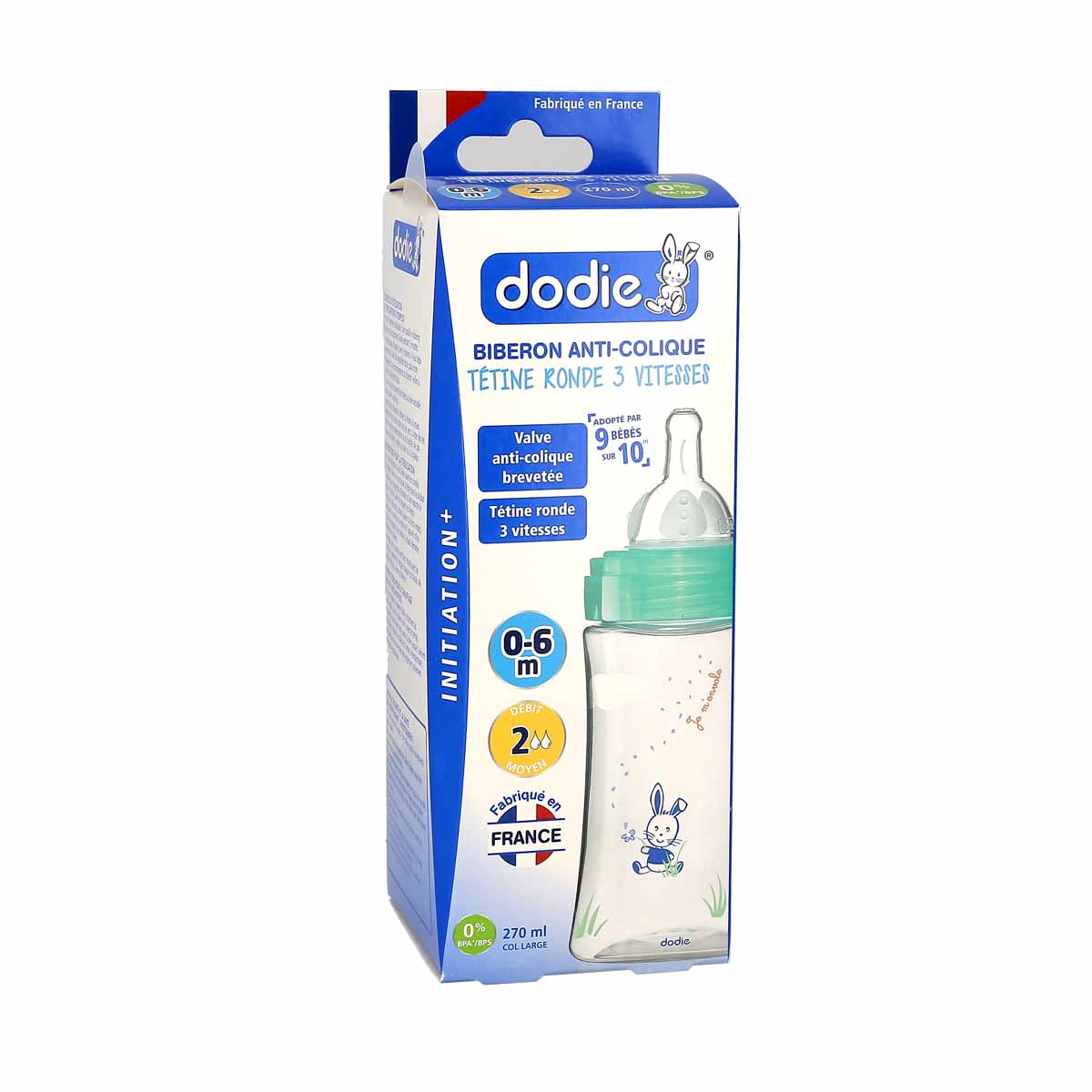 Dodie Tétine Initiation+ Col Large 0-6 Mois 3 Vitesses Silicone