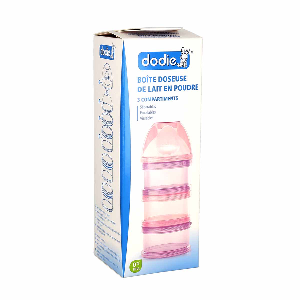 Dodie Boite Doseuse 3 Compartiments Rose - La Pharmacie de Pierre
