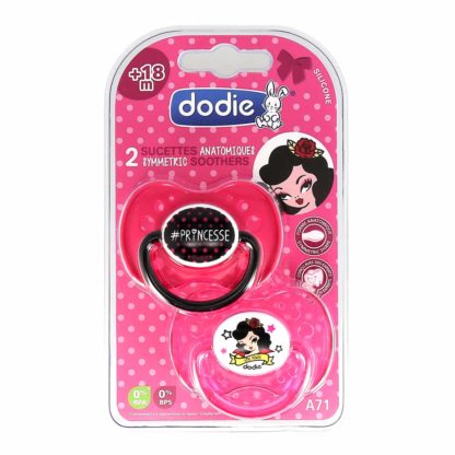 Dodie Sucette Anatomique Silicone +18 mois Duo Girly A71