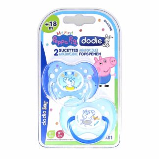 Dodie Sucette Anatomique Silicone +18 mois Peppa Pig Bleu A81