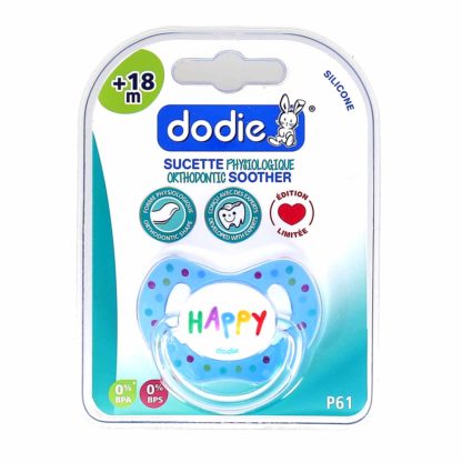 Dodie Sucette Physiologique Silicone +18 mois Happy P61