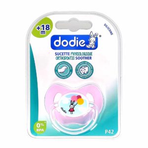 Dodie Sucette Physiologique Silicone +18 mois Lapin Rose ou Vert P42