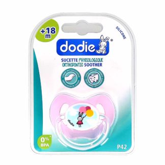 Dodie Sucette Physiologique Silicone +18 mois Lapin Rose ou Vert P42