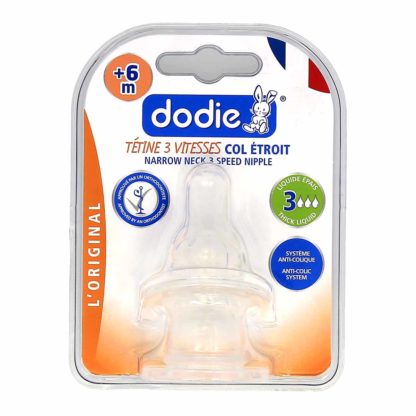 Dodie Tétines Rondes 3 Vitesses Col Etroit Liquide Epais Débit 3