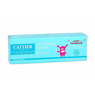 Cattier Dentifrice 2-6 ans Goût Framboise Sans Fluor
