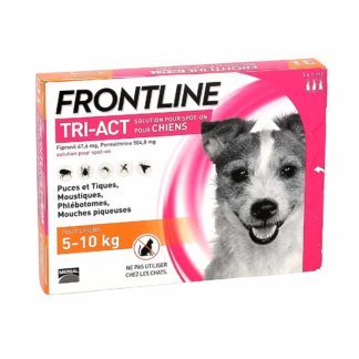 Frontline Tri-Act Solution pour Spot-On Chiens de 5-10kg