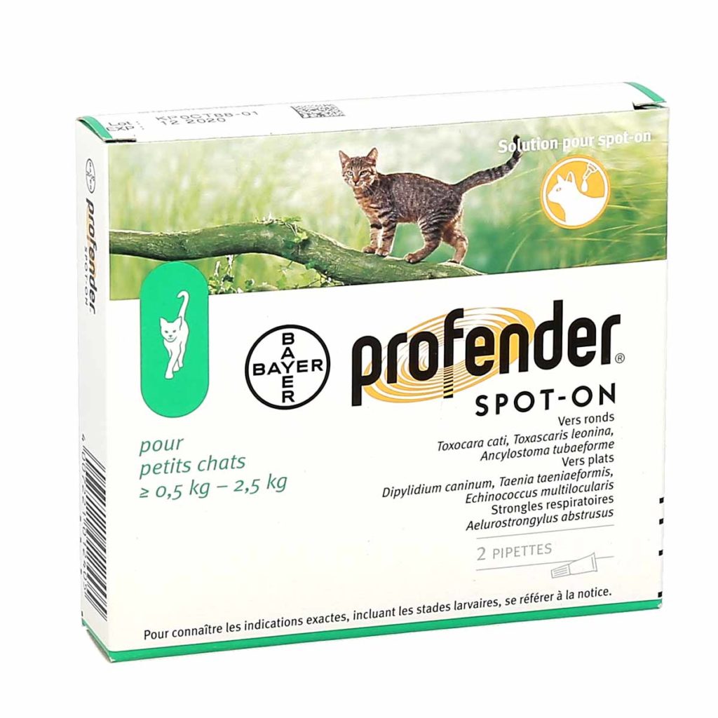 Profender SpotOn Vermifuge Petits Chats 0,52,5kg, boite de 2 pipettes La Pharmacie de Pierre