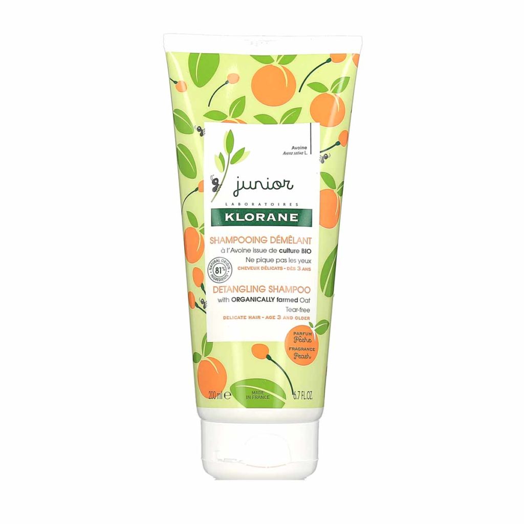 Klorane Junior Shampooing Démêlant à la Pêche, 1 tube de 200ml La