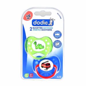 Dodie Sucette Anatomique Silicone +6 mois Dinosaure/Camion de Pompiers A28