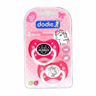 Dodie Sucette Anatomique Silicone +6 mois Licorne/Je suis une princesse A70