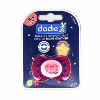 Dodie Sucette Anatomique Silicone Nuit +6 mois Rose/bleu A17