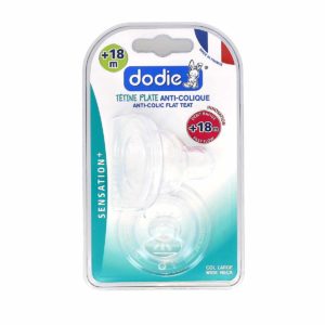 Dodie Tétines Plates Sensation+ Silicone Anti-Colique Col Large +18 mois