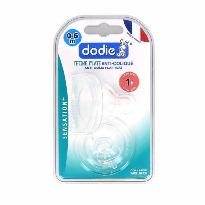 Dodie Tétines Plates Sensation+ Silicone Col Large 0-6 mois