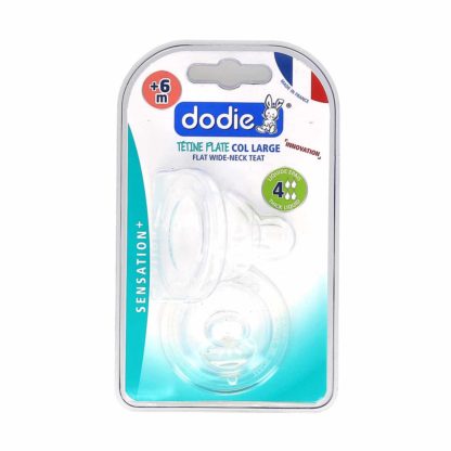 Dodie Tétines Plates Sensation+ Silicone Col Large +6 mois