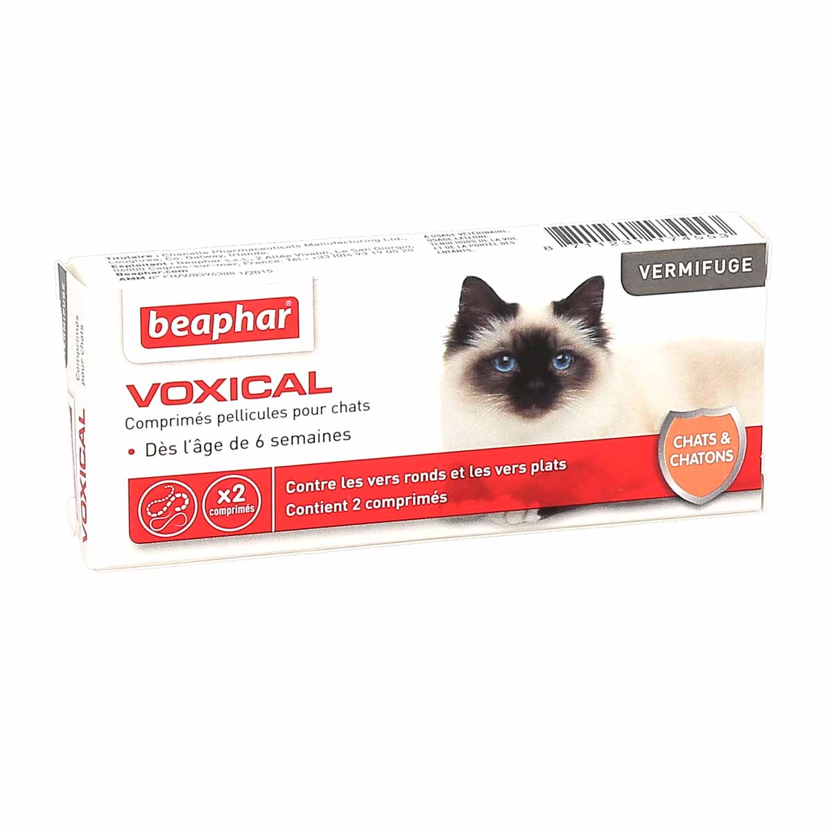 BEAPHAR VOXICAL Chat et Chaton Bte/2 - Vermifuge Vers Ronds, Vers
