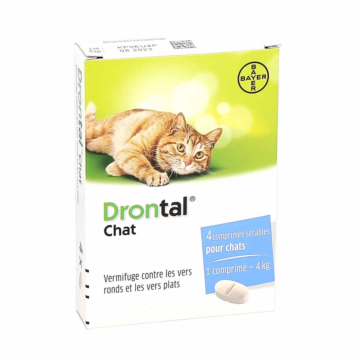 Drontal Chat - Vermifuge chat - 4 comprimés - VETOQUINOL