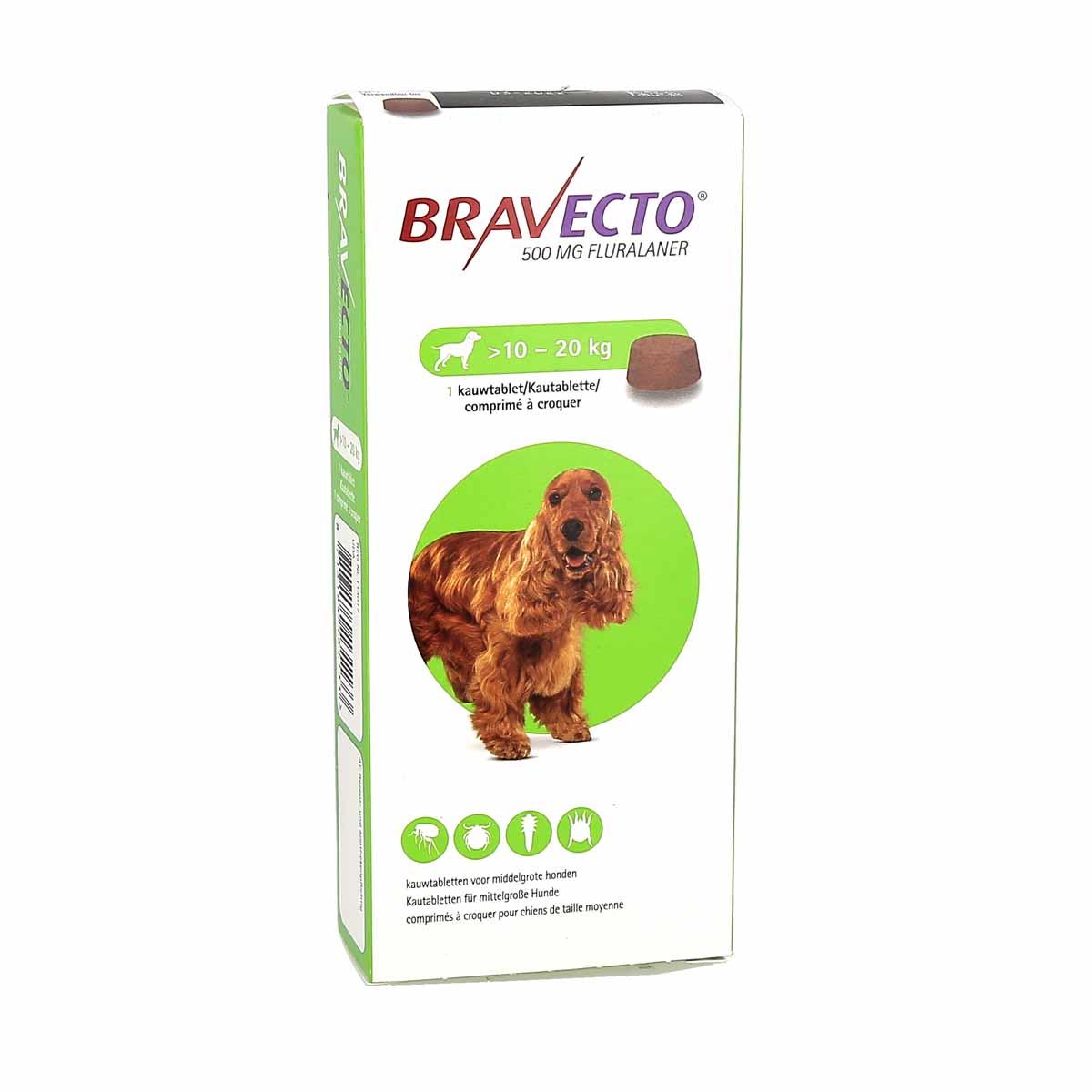 Bravecto Chien 10-20kg, boite de 1 comprimé à croquer - La Pharmacie de  Pierre