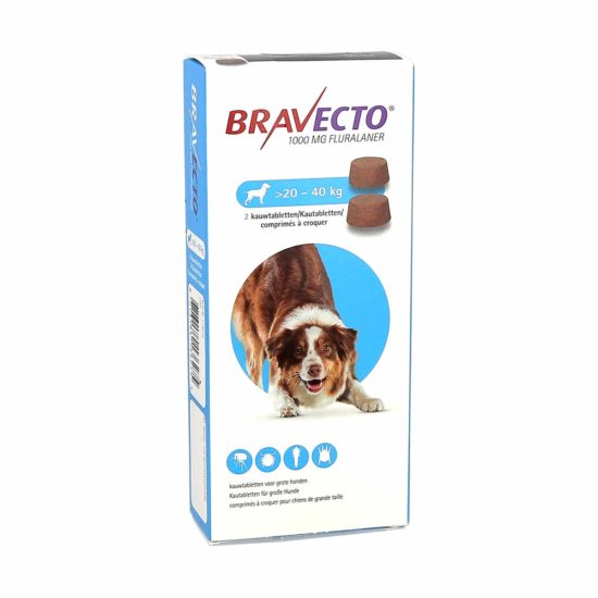 Bravecto Chien 2040kg, boite de 2 comprimés à croquer La Pharmacie de Pierre