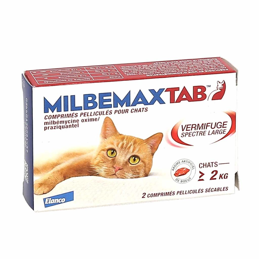 Milbemaxtab Vermifuge Chat De De 2kg Boite De 2 Comprim s La 