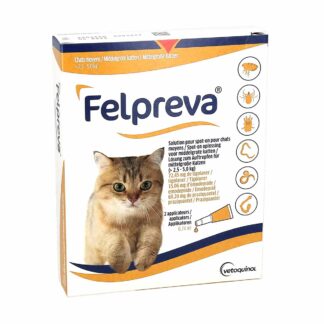 Felpreva Solution pour Spot-on pour Chats Moyens 2.5kg-5kg