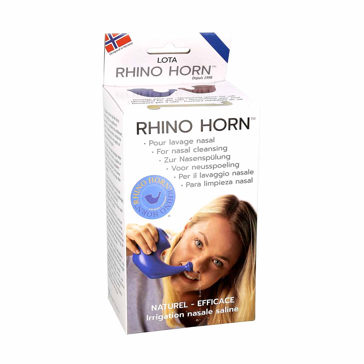 RHINO HORN Adulte - Appareil pour Lavage de Nez avec Dosette pour Adultes -  Hygiène Nasale
