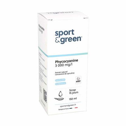 Sport & Green Phycocyanine 3000mg/L Extrait Naturel concentré de Spiruline Sirop