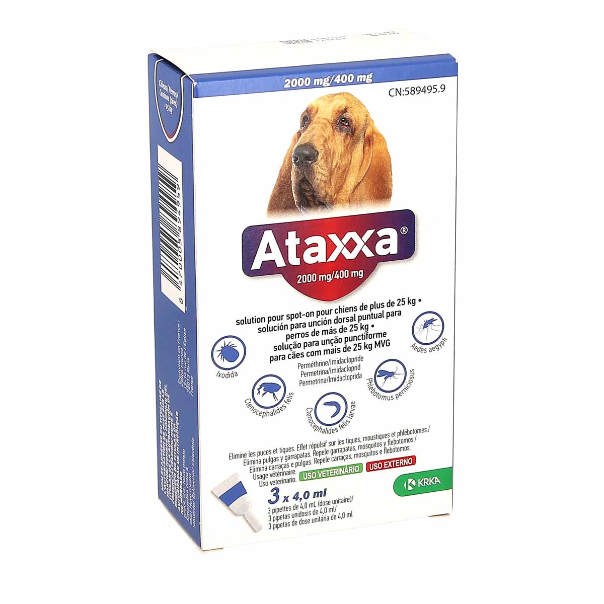 Ataxxa 2000mg/400mg Solution Pour Spot-on Pour Chiens De Plus De 25kg ...