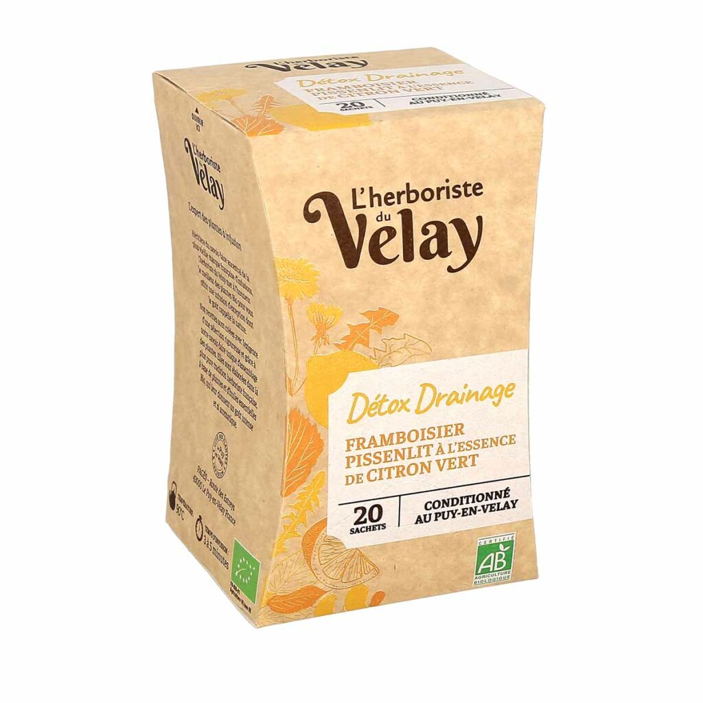 L Herboriste du Velay Infusion Bio feuilles de Framboisier Pissenlit à