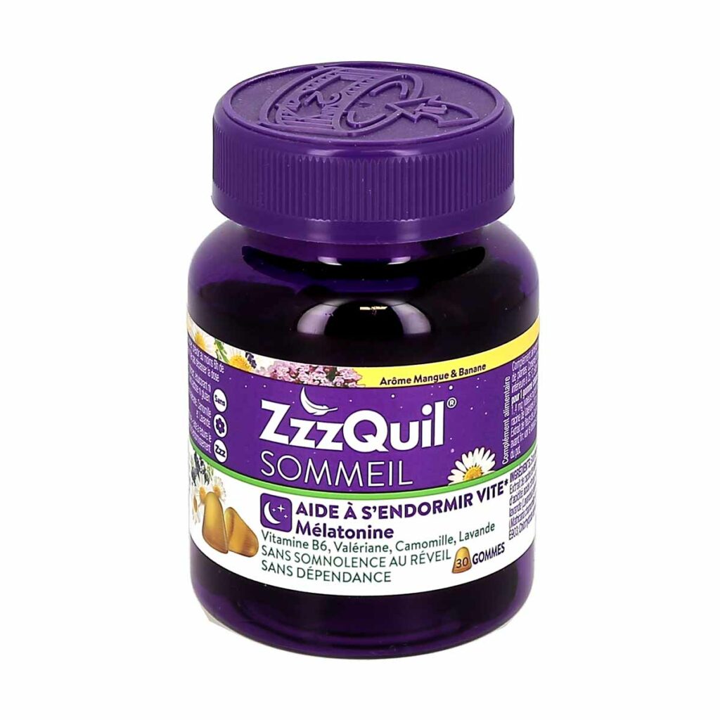 ZzzQuil Sommeil 30 Gommes Goût Mangue Banane La Pharmacie de Pierre