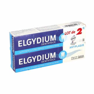 Elgydium Dentifrice Anti Plaque Lot de 2x75ml