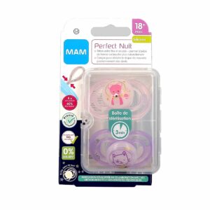 MAM 2 Sucettes Perfect Nuit Silicone 18 Mois et +