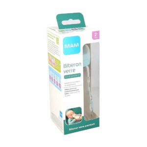 MAM Biberon Verre Premium 260ml 2 Mois et + Débit 2