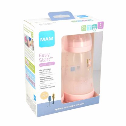 MAM Easy Start 2 Biberons Anti-Colique Couleurs de la Nature 260ml 2 Mois et + Débit 2 - Couleur : Blush