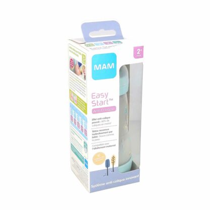 MAM Easy Start Biberon Anti-Colique Couleurs de la Nature 260ml 2 Mois et + Débit 2 - Couleur : Aqua