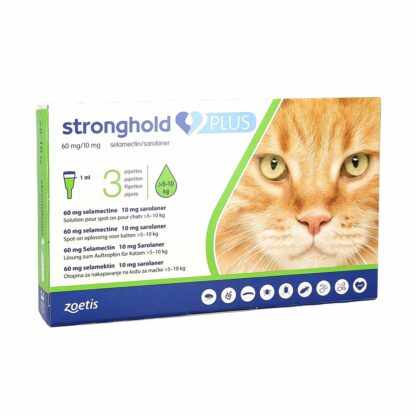 STRONGHOLD PLUS 60MG/10MG CHAT 5 À 10KG BOÎTE DE 3 PIPETTES