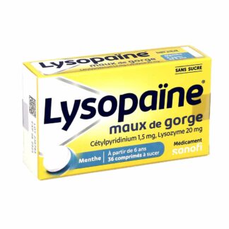 Lysopaine Maux de Gorge Menthe Sans Sucre