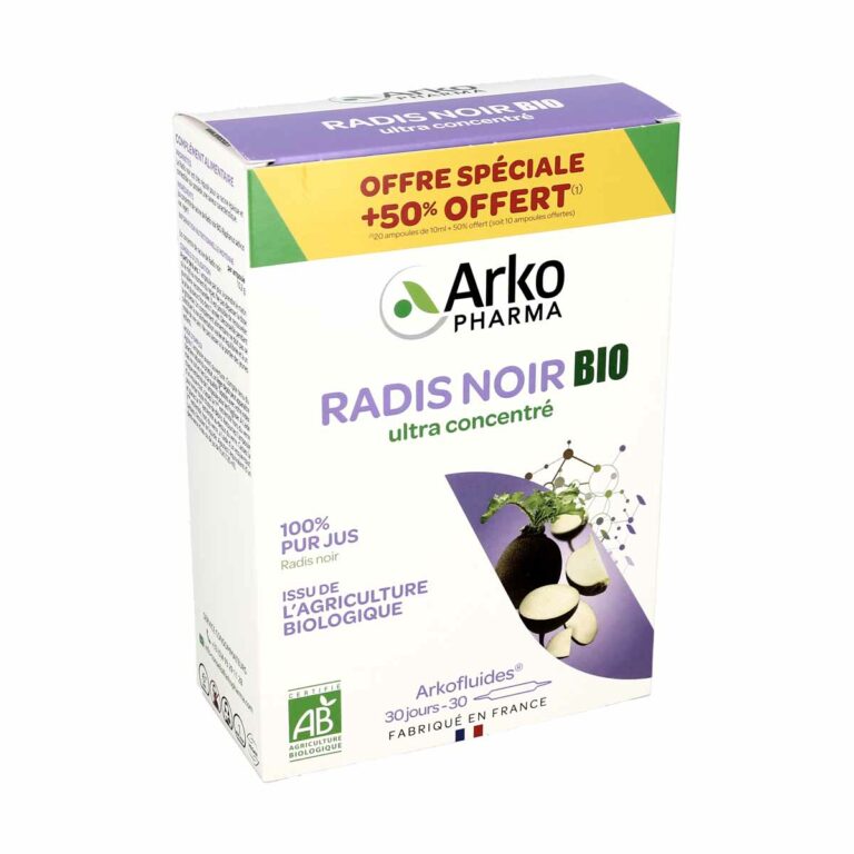 Arkopharma Arkofluides Radis Noir Bio 20 Ampoules + 10 Ampoules Offertes