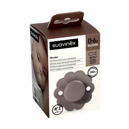 Suavinex Wonder Réversible Gris Nuages ​​0-6m Sucette En Silicone