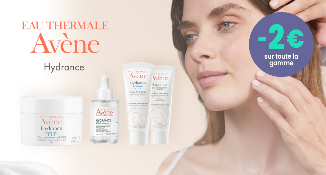 -2€ sur la gamme Avène Hydrance pour une peau parfaitement hydratée !