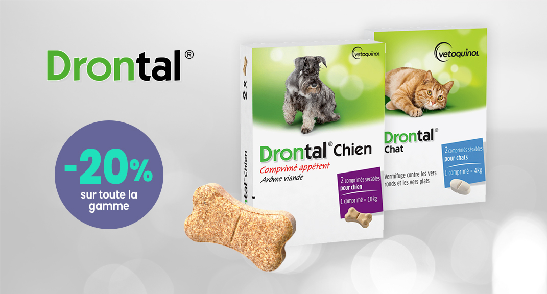 Offre spéciale DRONTAL : -20 % sur un vermifuge de confiance