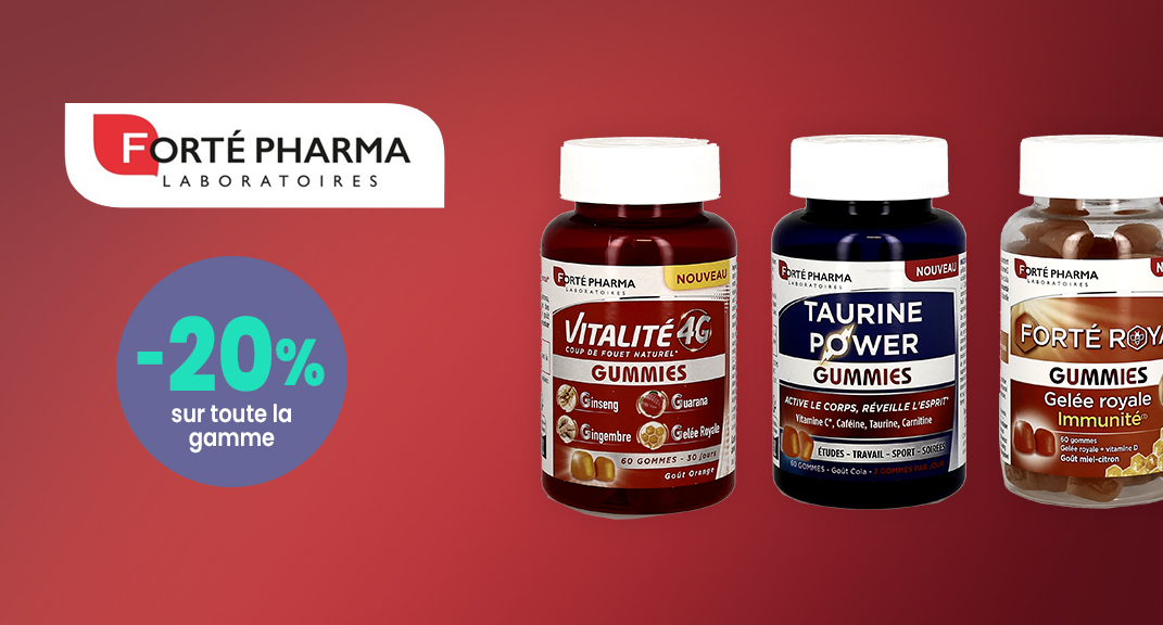 FORTE PHARMA à prix mini : -20 % sur la forme et le tonus !
