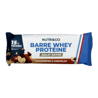 Nutri&Co Barre Whey Protéine Cacahuètes et Chocolat