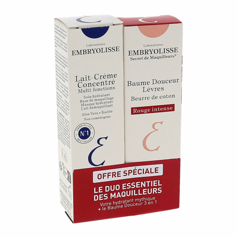 Embryolisse Duo Essentiel Lait-Crème Concentré+Baume Douceur lèvres Rouge Intense