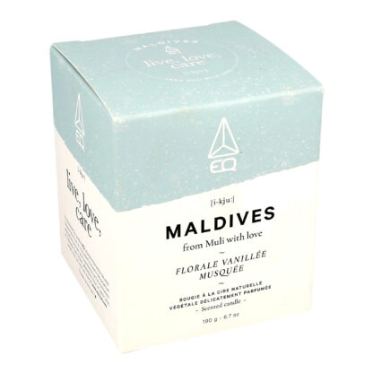 EQ Love Maldives Bougie à la Cire Naturelle Végétale Délicatement Parfumée