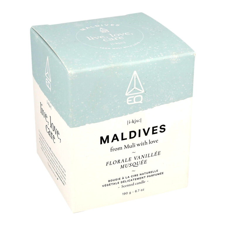 EQ Love Maldives Bougie à la Cire Naturelle Végétale Délicatement Parfumée