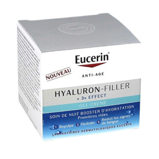 Eucerin Hyaluron-Filler + 3x Effect Gel-Crème Soin de Nuit Booster d'Hydratation