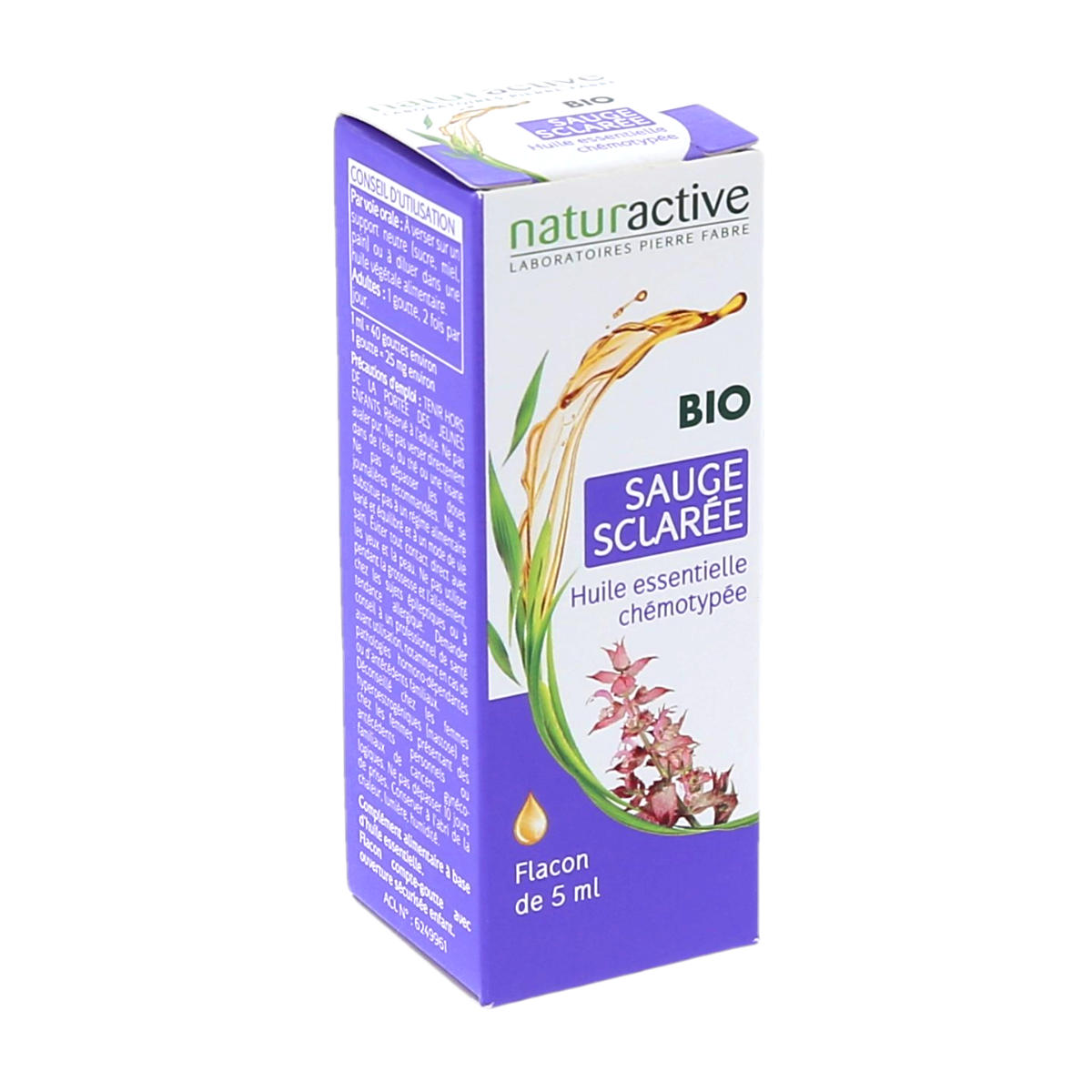 Naturactive Sauge Sclarée Bio Huile Essentielle Chémotypée