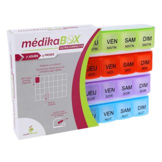MédikaBox Ultra Compact II Pilulier 7 jours/4 prises